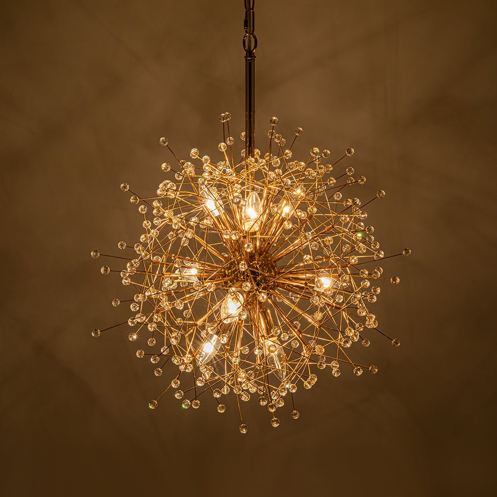 9-Light Sputnik Sphere Dandelion Crystal Chandelier