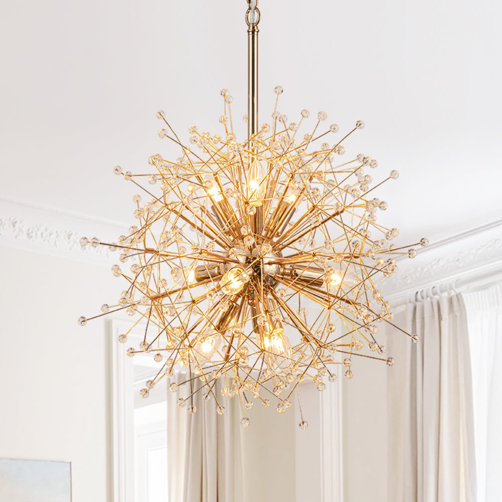 9-Light Sputnik Sphere Dandelion Crystal Chandelier