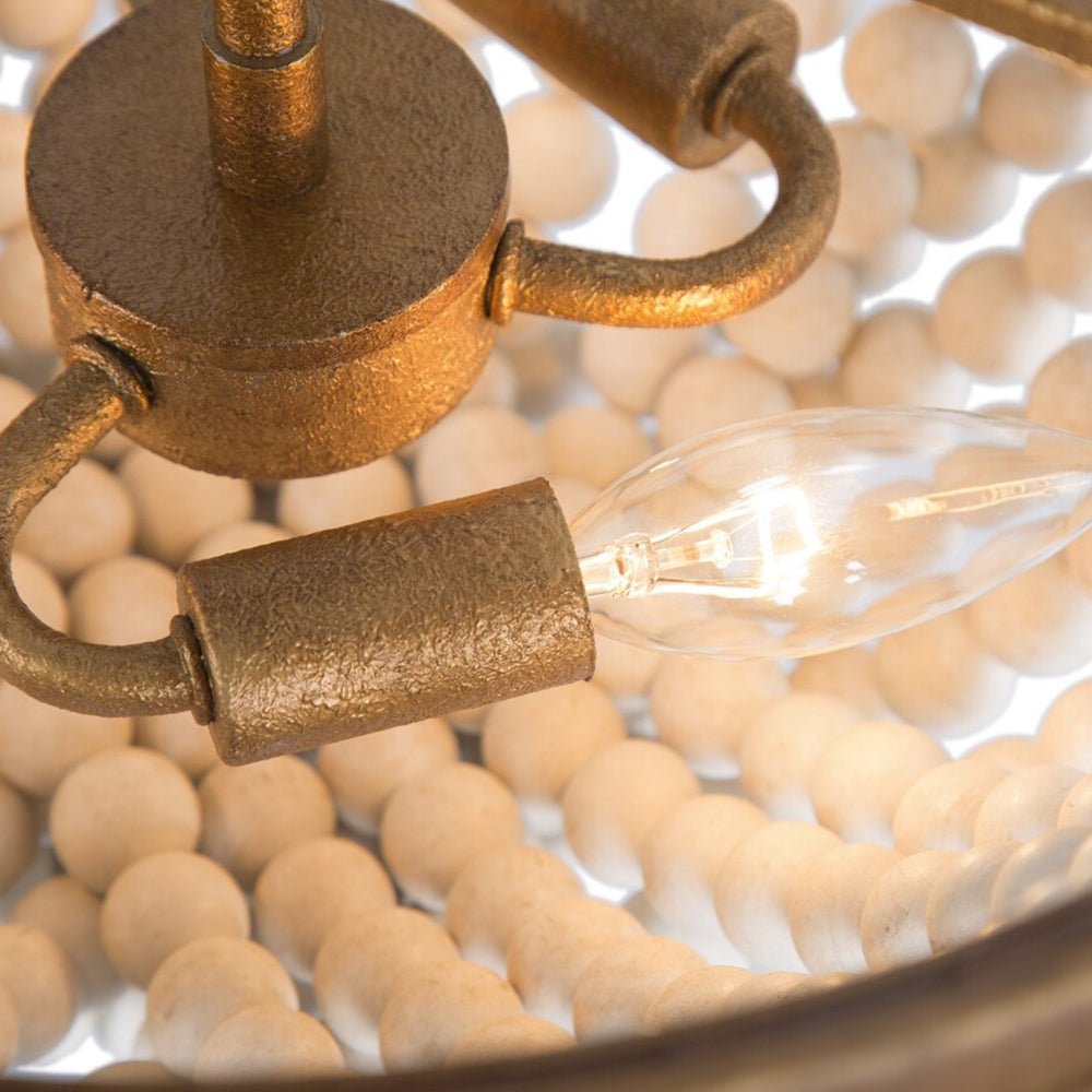 3-Light Bohemian Wood Bead Chandelier
