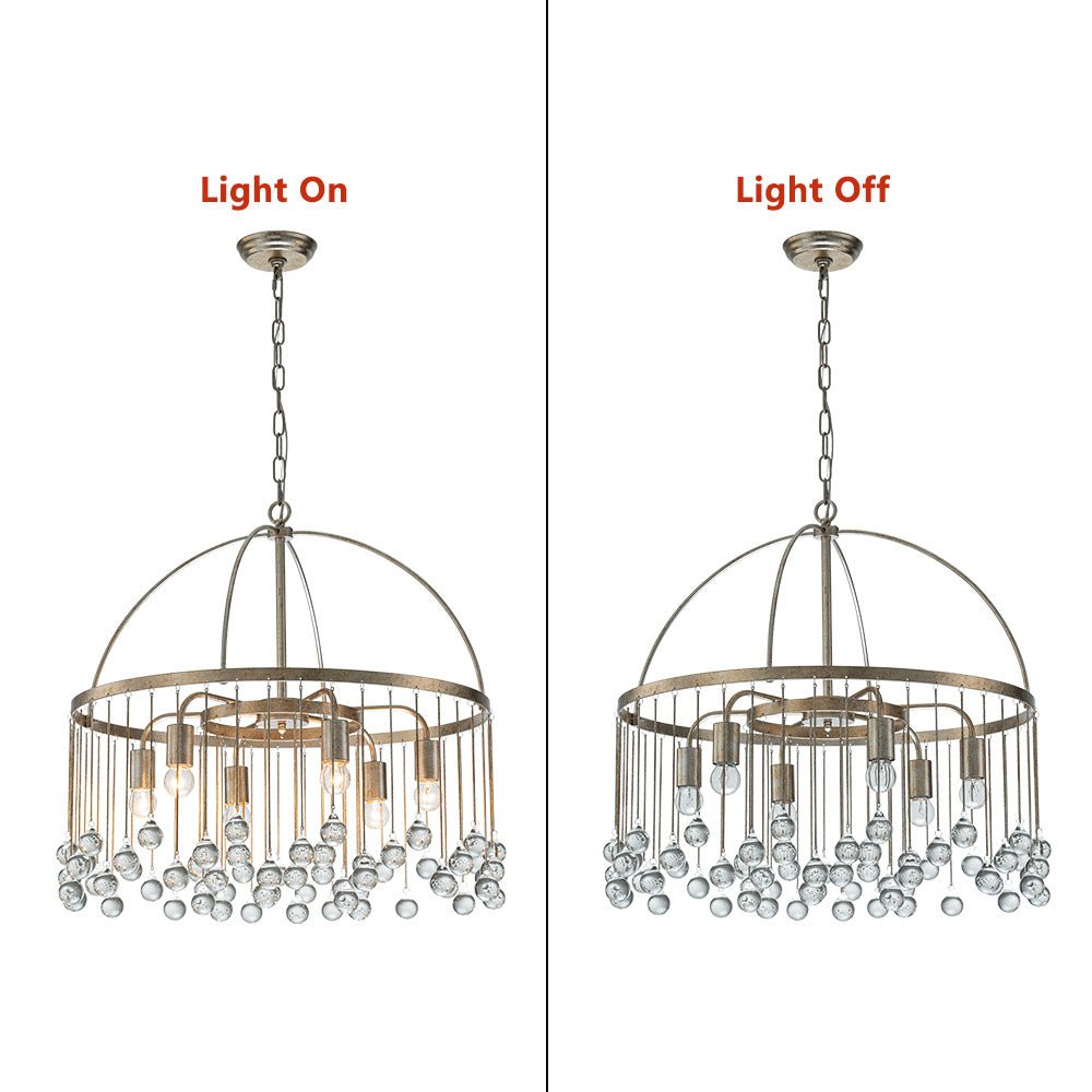 6-Light Vintage Luxe Crystal Chandelier