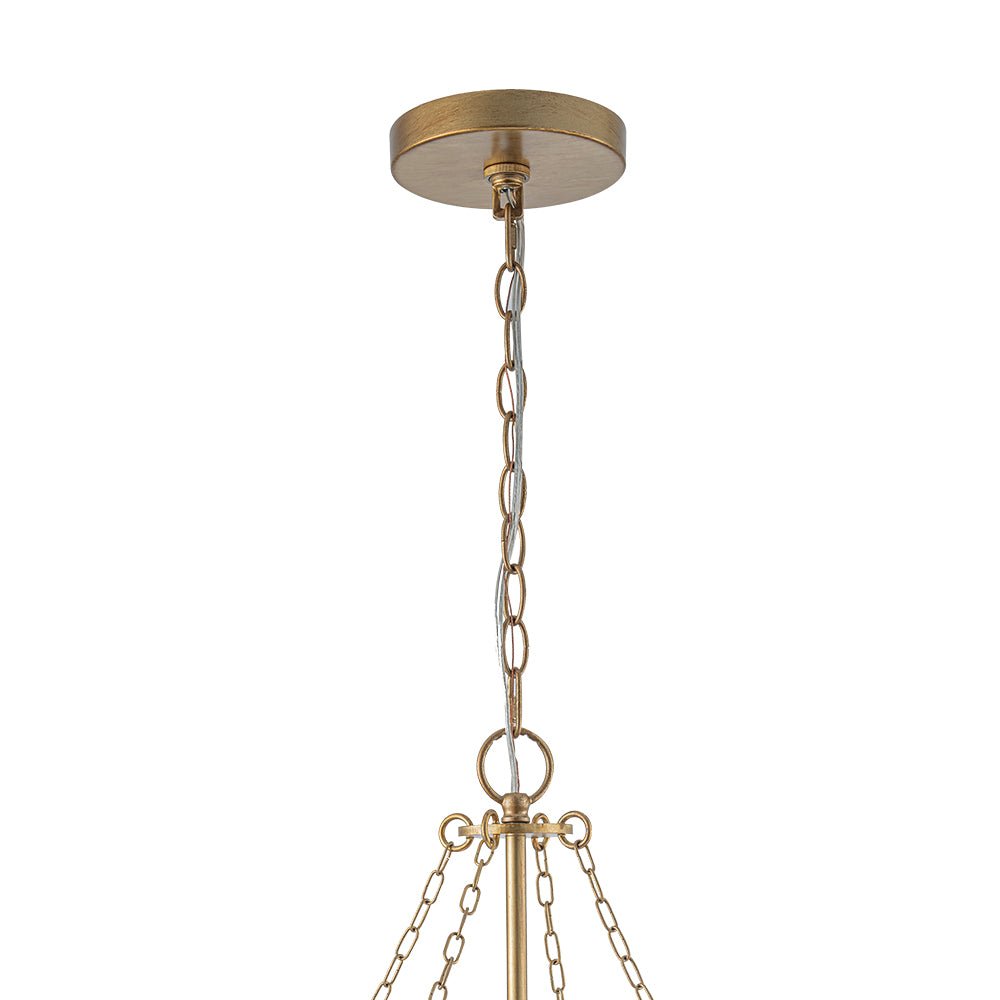 6-Light Gold Floral Basket Crystal Chandelier