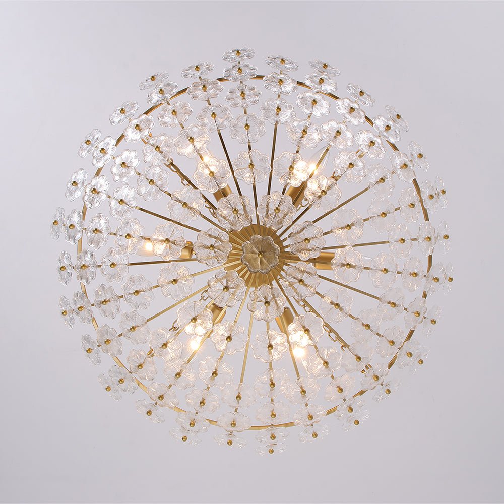 6-Light Gold Plum Blossom Basket Chandelier