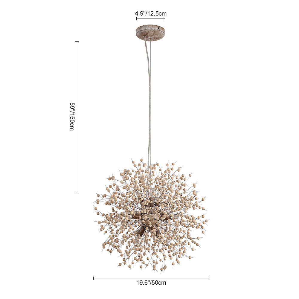 Boho Wooden Beaded Dandelion Chandelier | 2 Sizes