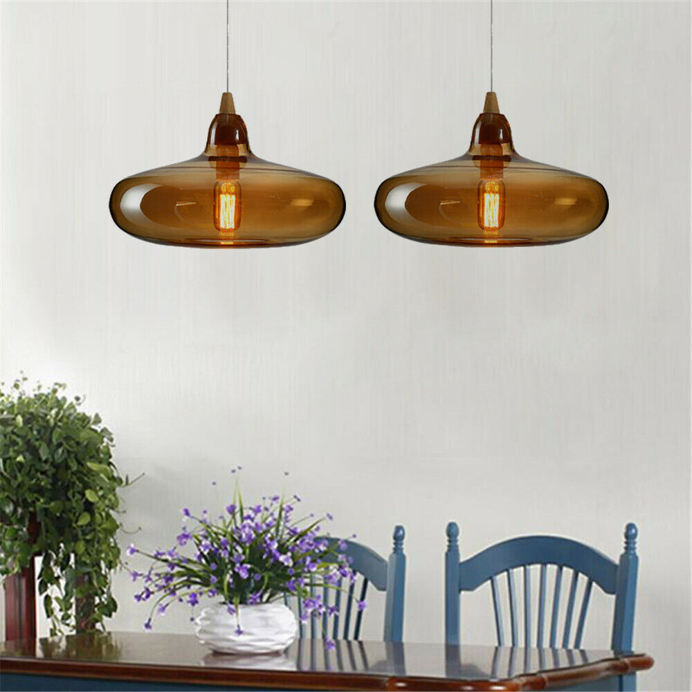 Hailie Amber Glass Pendant Light