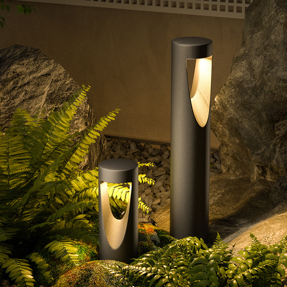 Pena Contemporary Cylindrical Hollow Path Light Black
