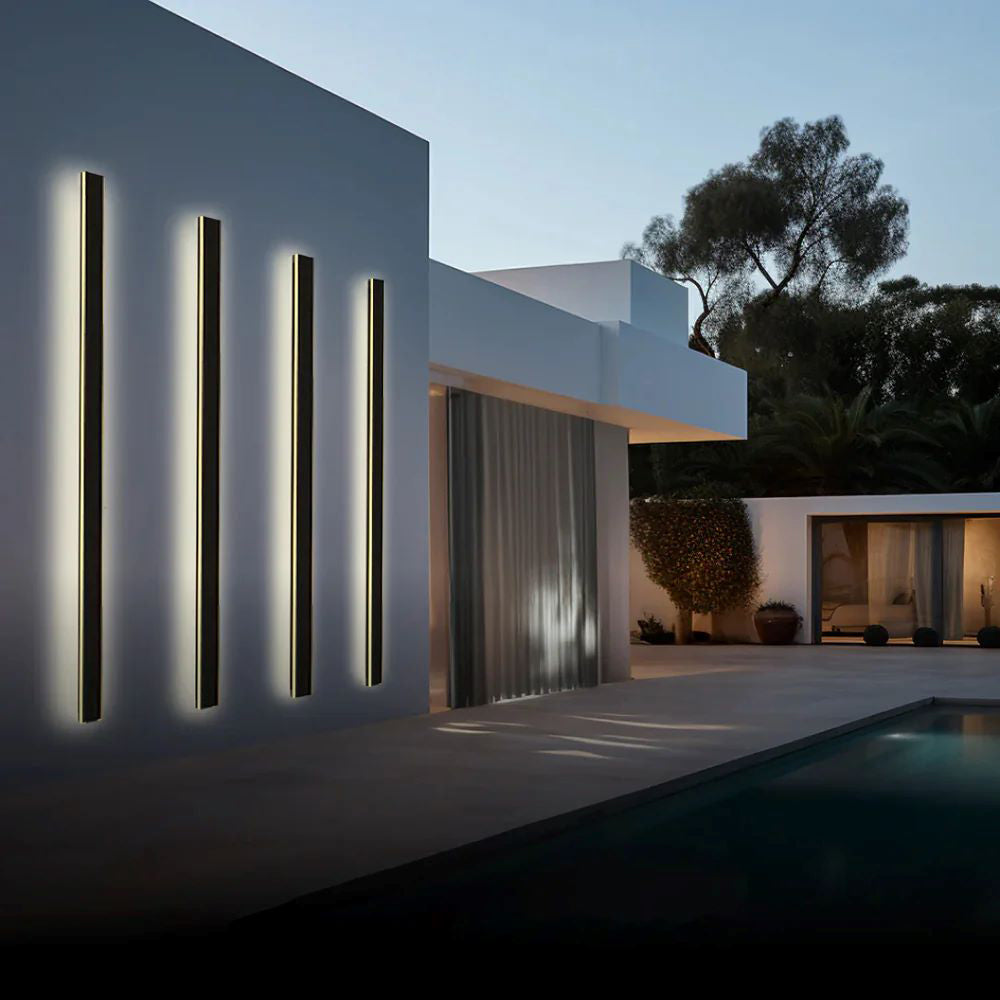Edge Black Minimalist Linear Outdoor Wall Light