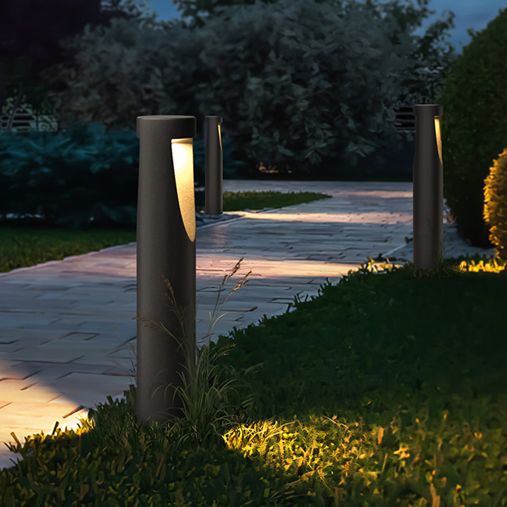 Pena Contemporary Cylindrical Hollow Path Light Black