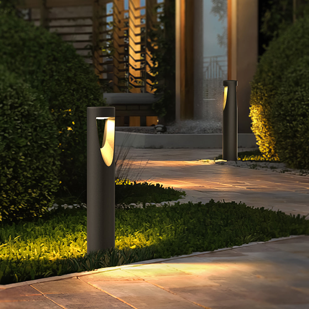 Pena Contemporary Cylindrical Hollow Path Light Black