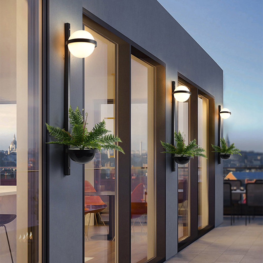 Valentina Globe Solar Plant Pot Wall Lamp