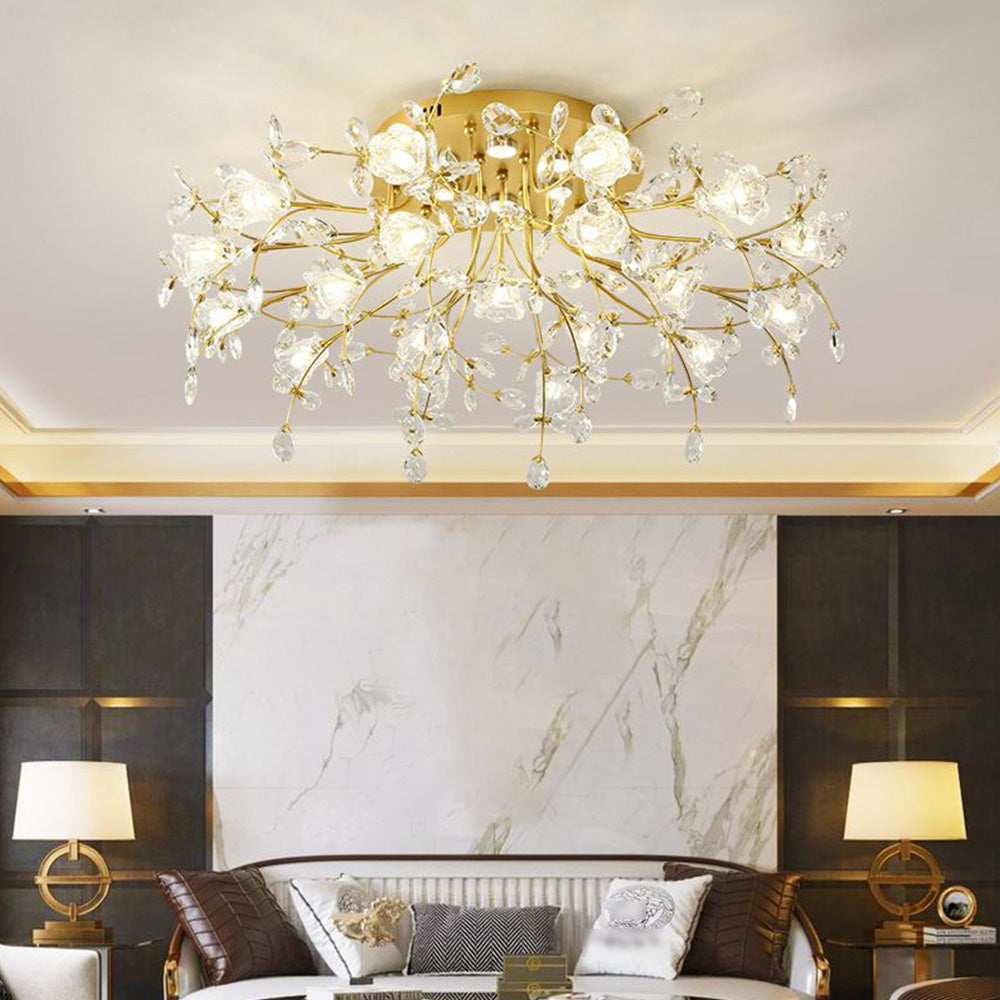 Arisha Art Deco Flower Ceiling Light - 19-Light