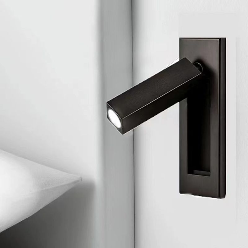 Arisha Modern Rotatable Embedded Bedside Sconce, Cylindrical/Square
