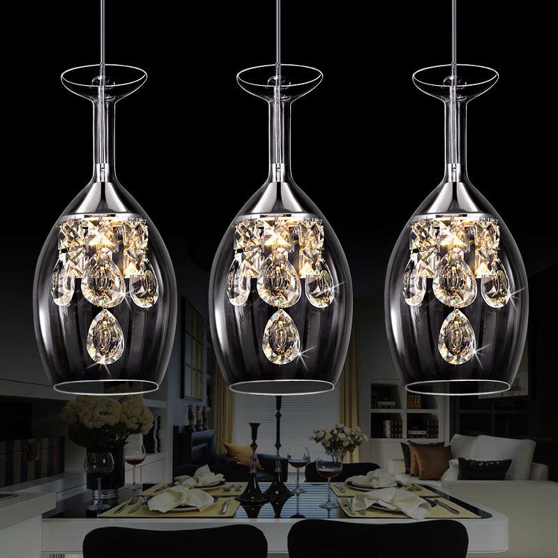Kristy Modern Wine Glass/Crystal Pendant Light