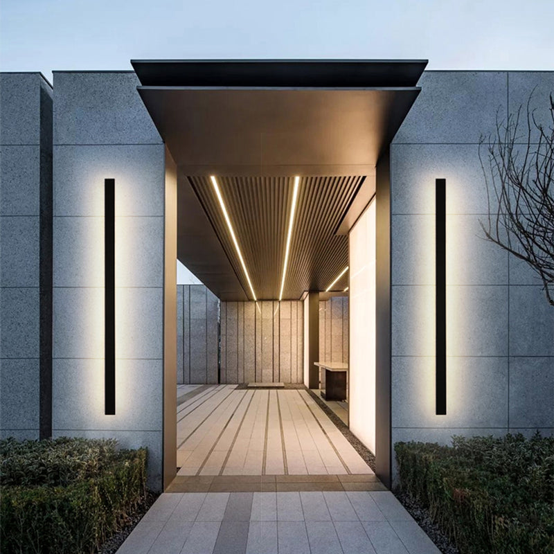 Edge Black Minimalist Linear Outdoor Wall Light