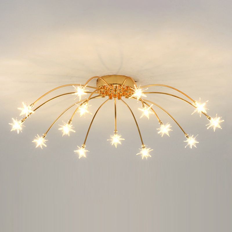 Arisha Starry Ceiling Light - 15-Light Gold