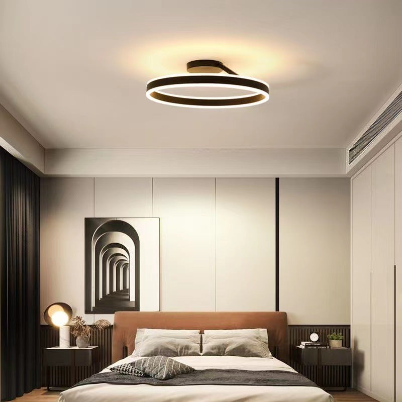 Arisha Modern Circle Flush Mount Ceiling Light, Metal & Acrylic | Black or White