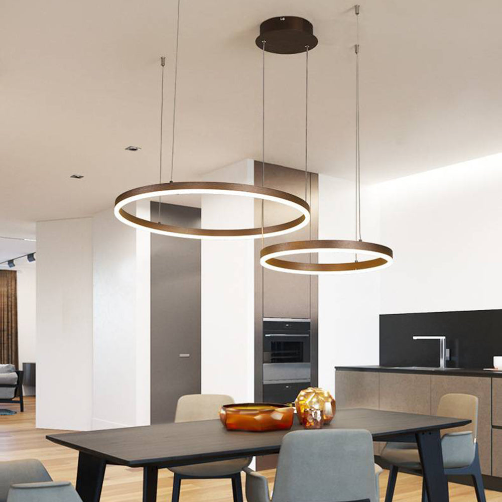 Arisha Modern Pendant Light Tir-Circle Coffee Frame