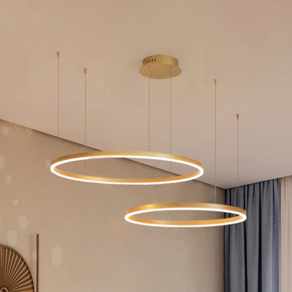 Arisha Modern Pendant Light Tir-Circle Gold Frame