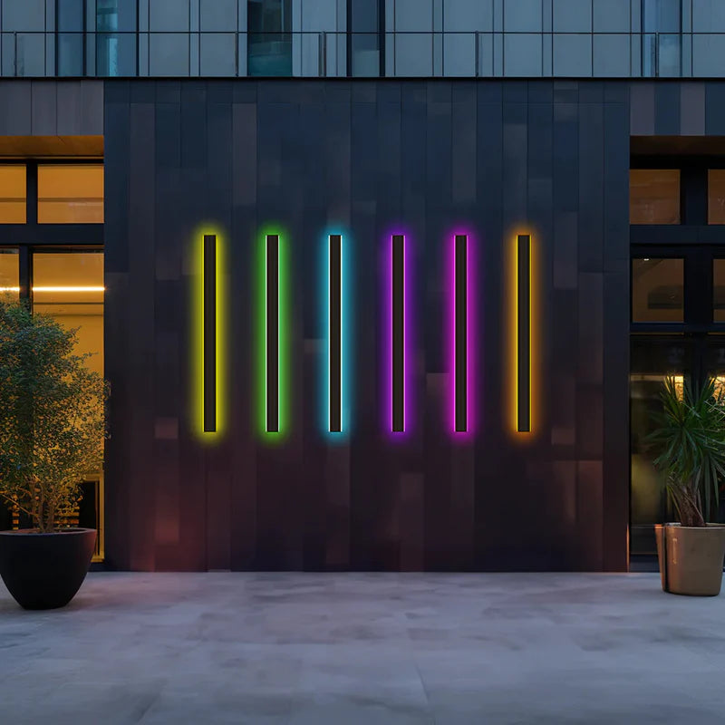 Edge Black Minimalist Linear Outdoor Wall Light