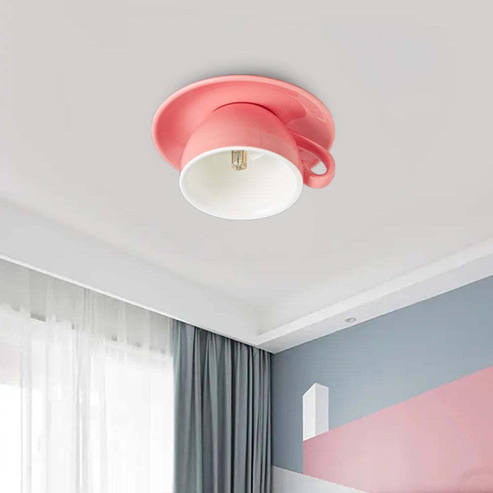 Valentina Coffee Cups Ceramic Ceiling Light - Pink