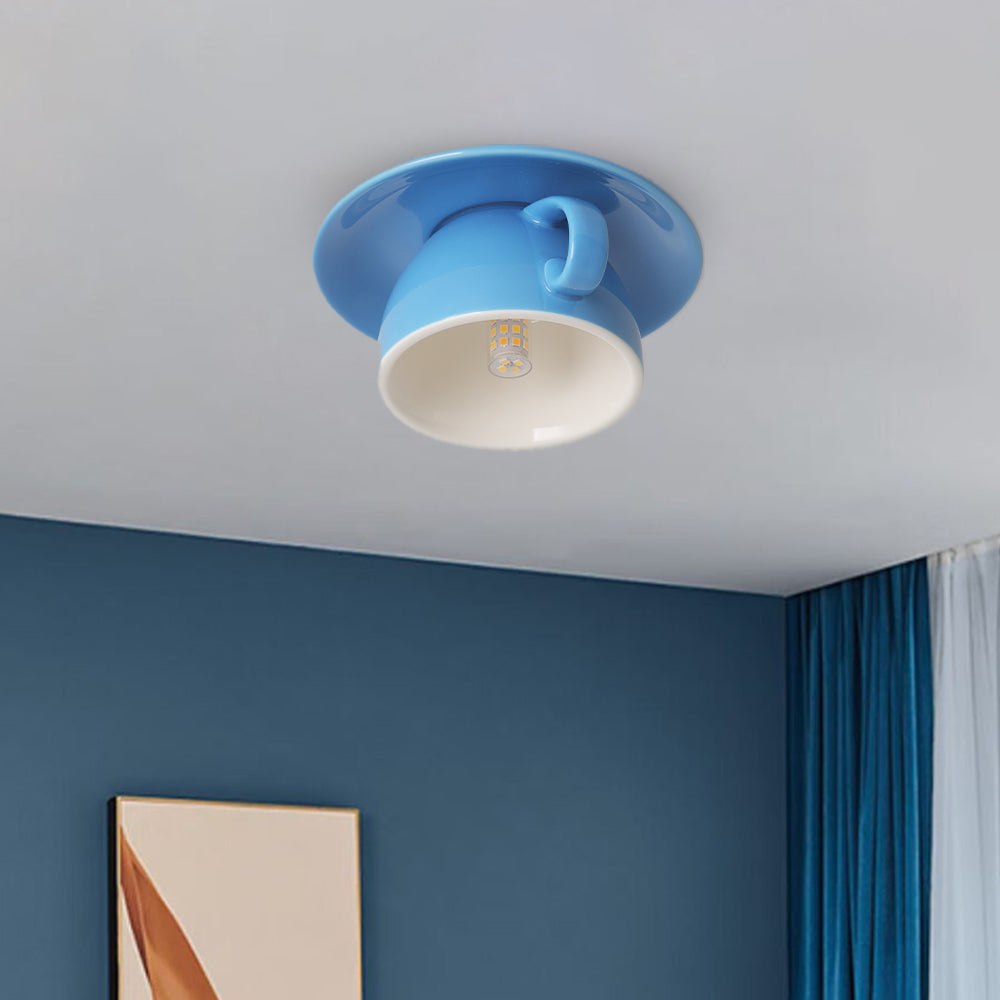 Valentina Coffee Cups Ceramic Ceiling Light - Blue