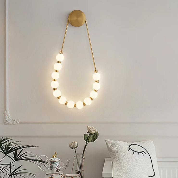 Valentina Modern Nordic Gold Metal Acrylic Wall Lamp Living Room