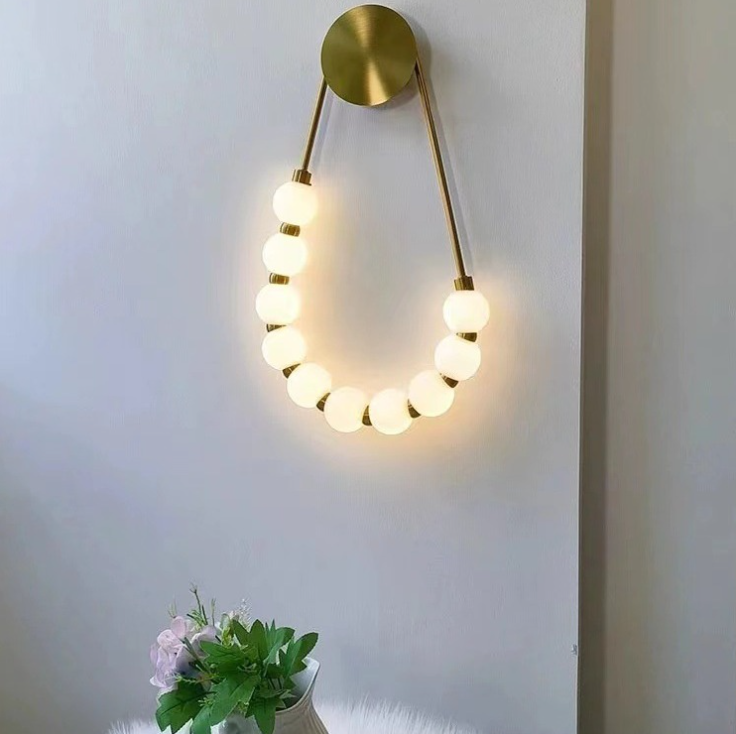 Valentina Modern Nordic Gold Metal Acrylic Wall Lamp Living Room
