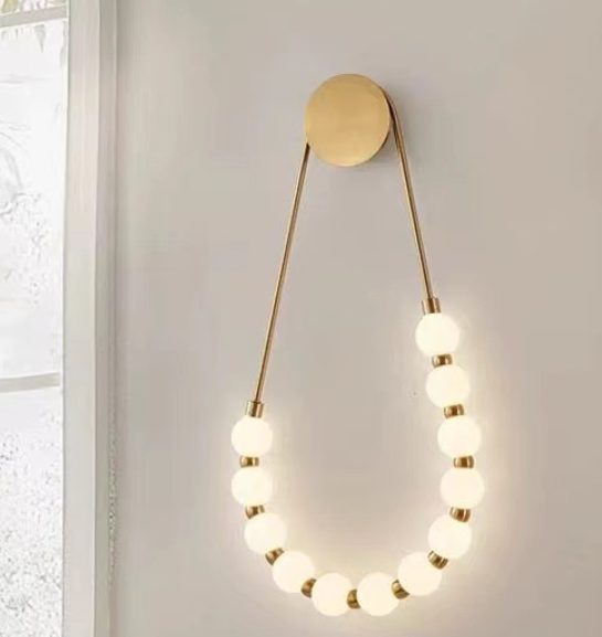 Valentina Modern Nordic Gold Metal Acrylic Wall Lamp Living Room