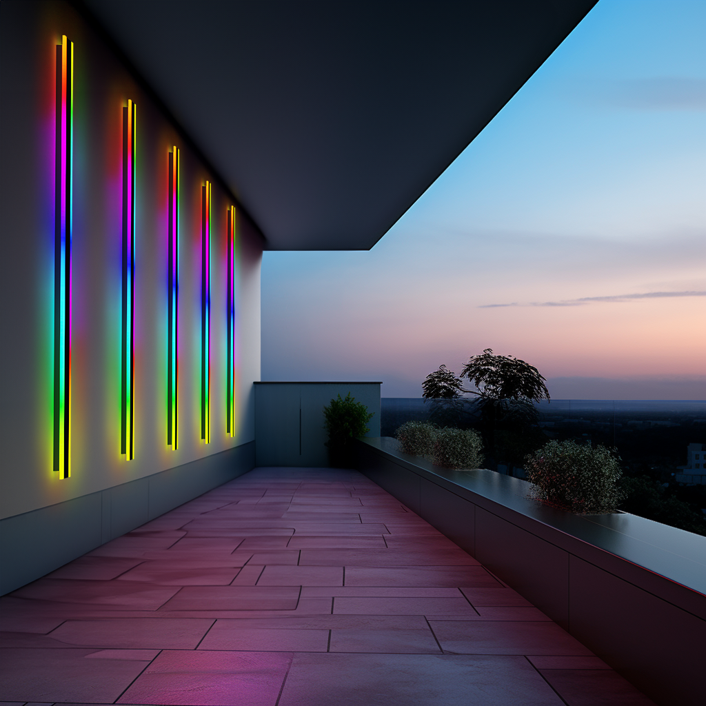 Edge Dark Steel RGB Outdoor Wall Light