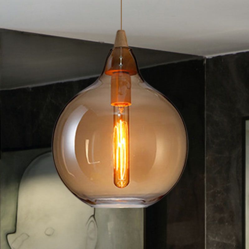 Hailie Amber Glass Pendant Light