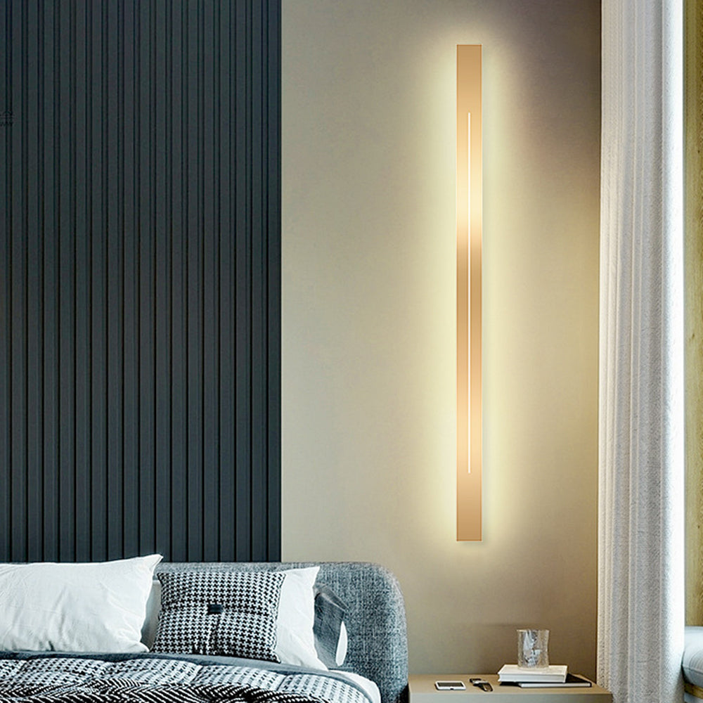 Edge Linear Indoor Wall Lamp, Metal & Acrylic, L60-L180cm | Black or Gold