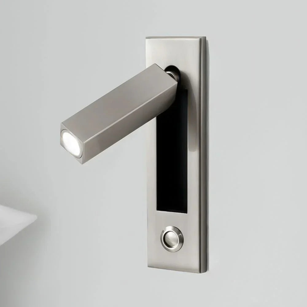 Arisha Modern Rotatable Embedded Bedside Sconce, Cylindrical/Square