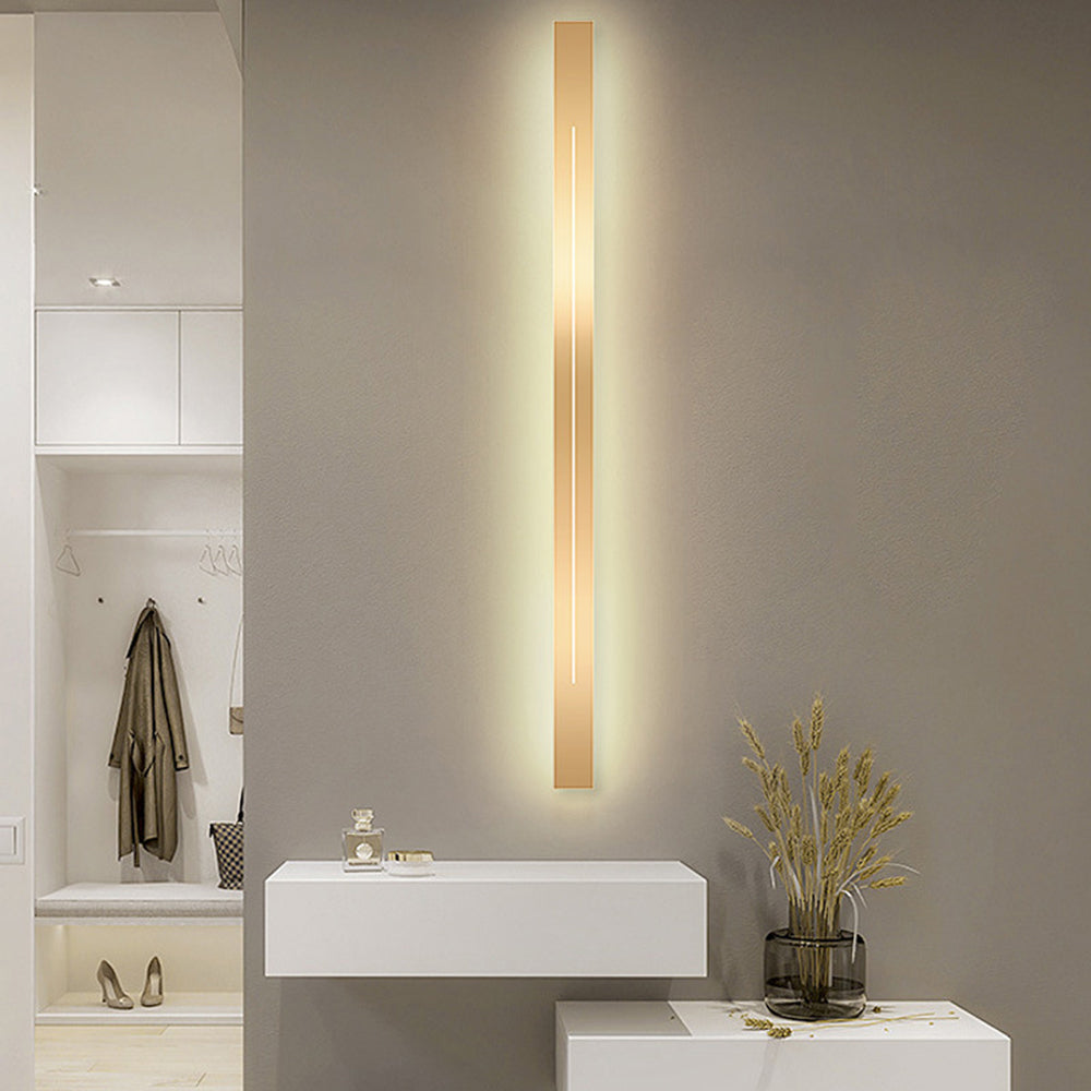 Edge Linear Indoor Wall Lamp, Metal & Acrylic, L60-L180cm | Black or Gold