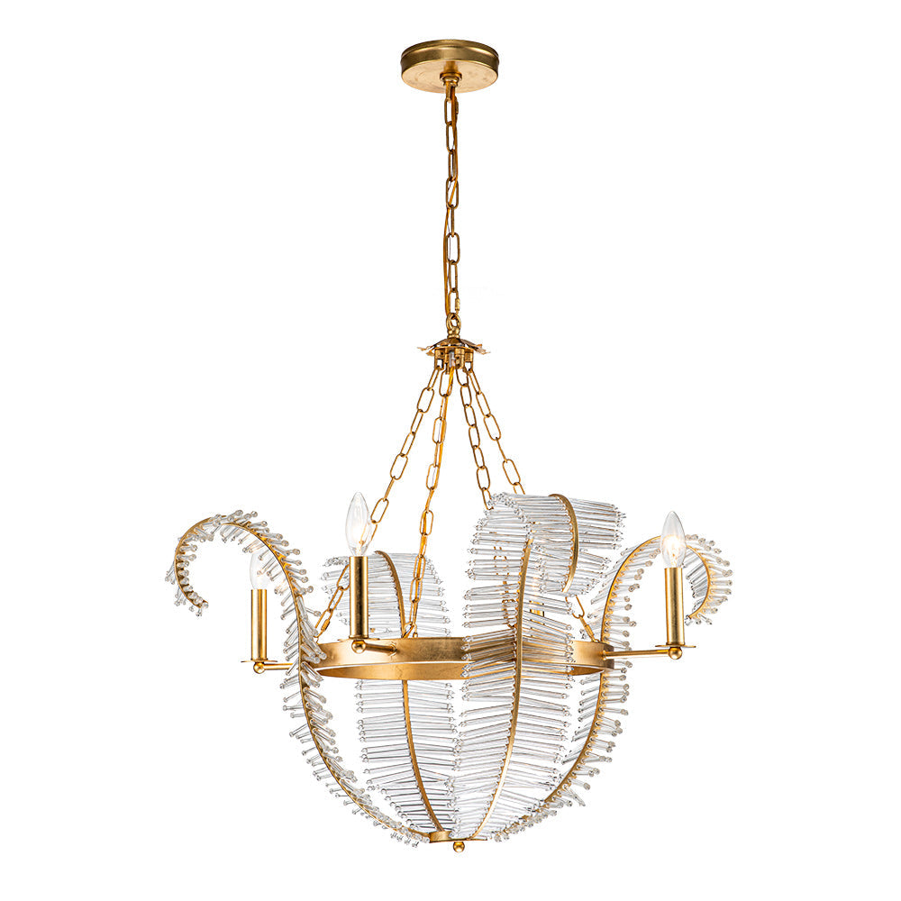 4-Light Luxury Palm Chandelier
