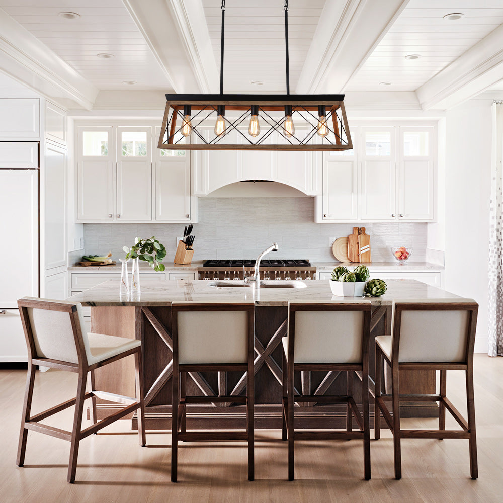 5-Light Kitchen Island Chandelier | 2 Colours