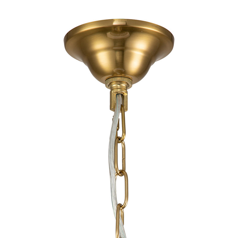 6-Light Gold Faceted Crystal Empire Chandelier