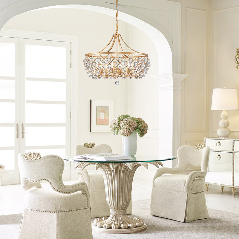 6-Light Gold Crystal Ball Chandelier