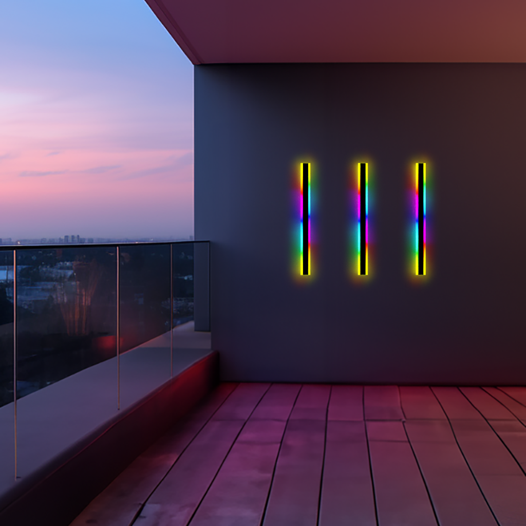 Edge Dark Steel RGB Outdoor Wall Light