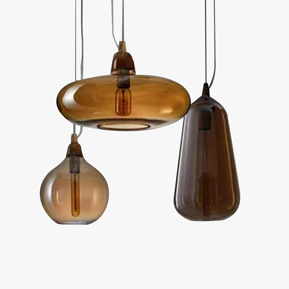 Hailie Amber Glass Pendant Light