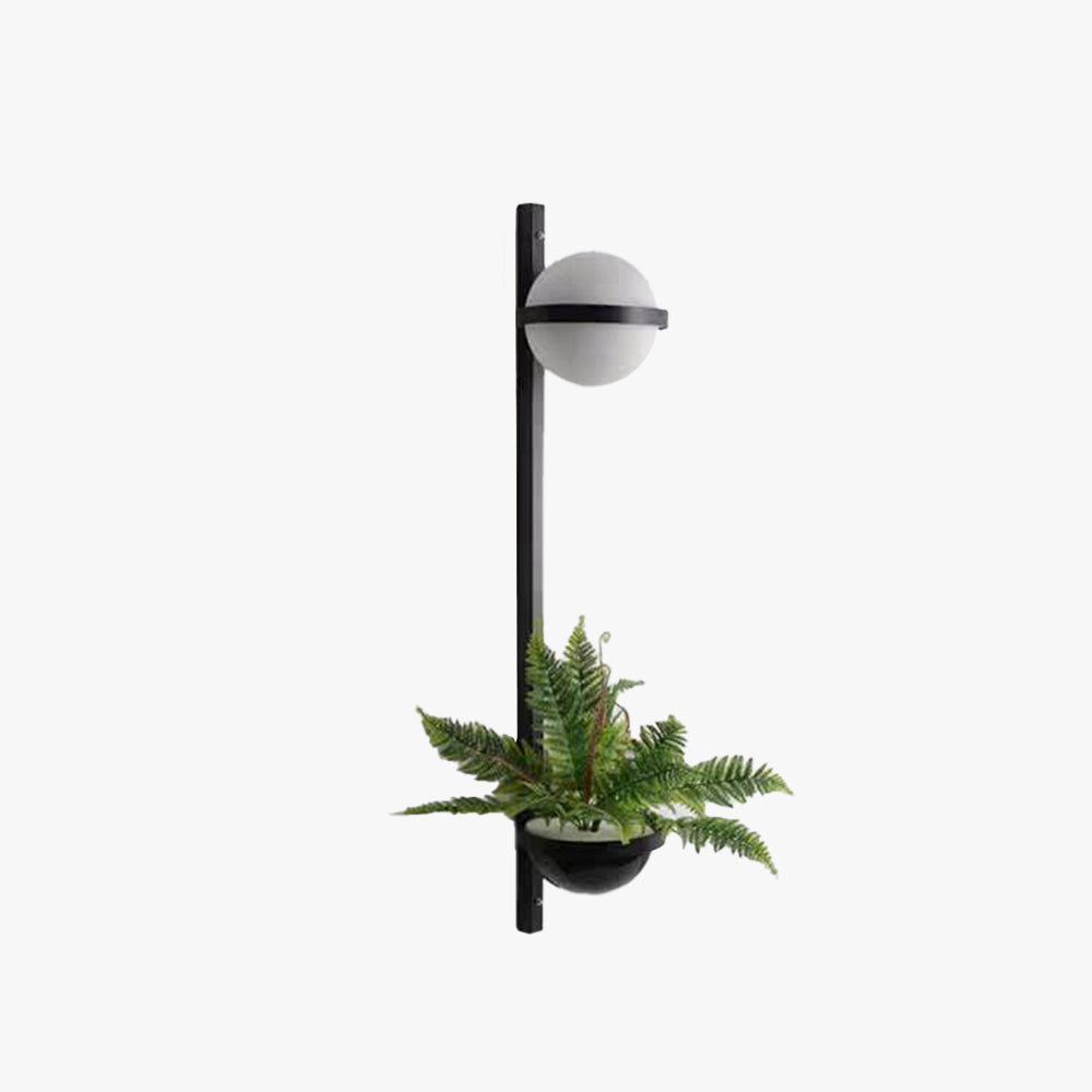Valentina Globe Solar Outdoor Wall Lamp with Plant Pot