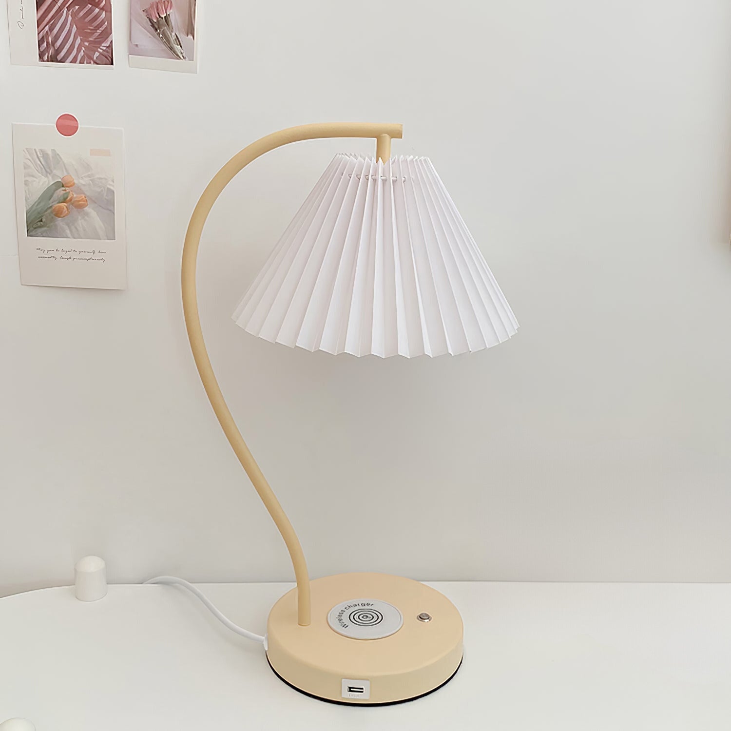 Sano Nordic Curved Ceramic Fabric Table Lamp