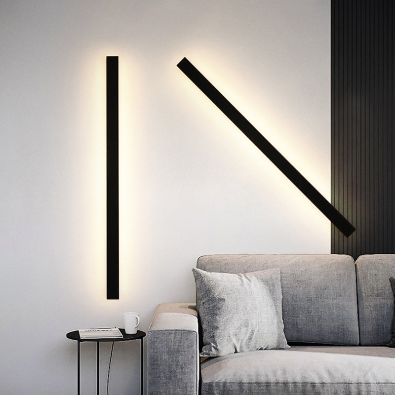 Edge Black Minimalist Linear Outdoor Wall Light