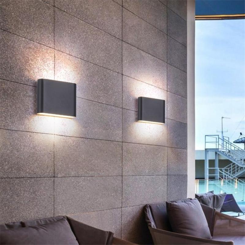 Orr Rectangular Outdoor Wall Lamp black installed