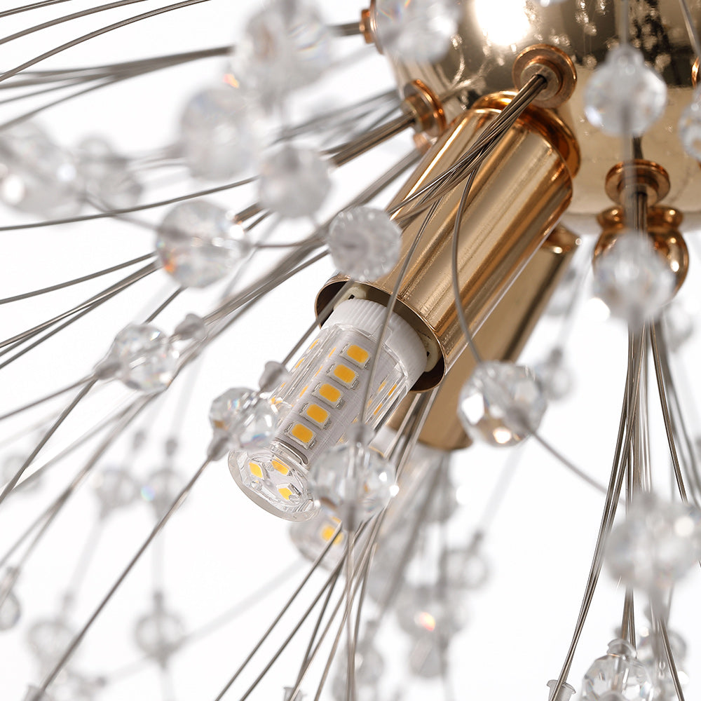 9-Light Firework Crystal Modern Unique Sputnik Light