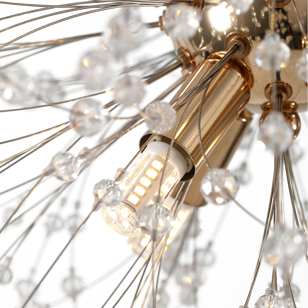 9-Light Firework Crystal Modern Unique Sputnik Light