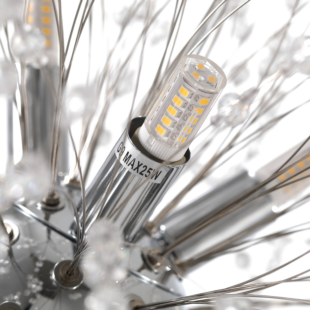 9-Light Firework Crystal Modern Unique Sputnik Light