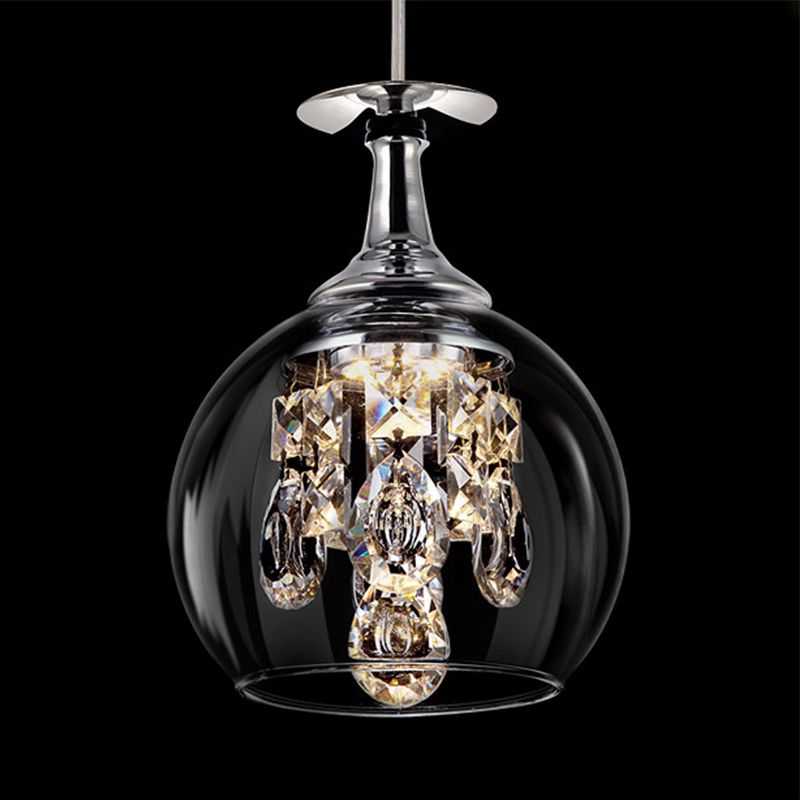 Kristy Modern Wine Glass/Crystal Pendant Light