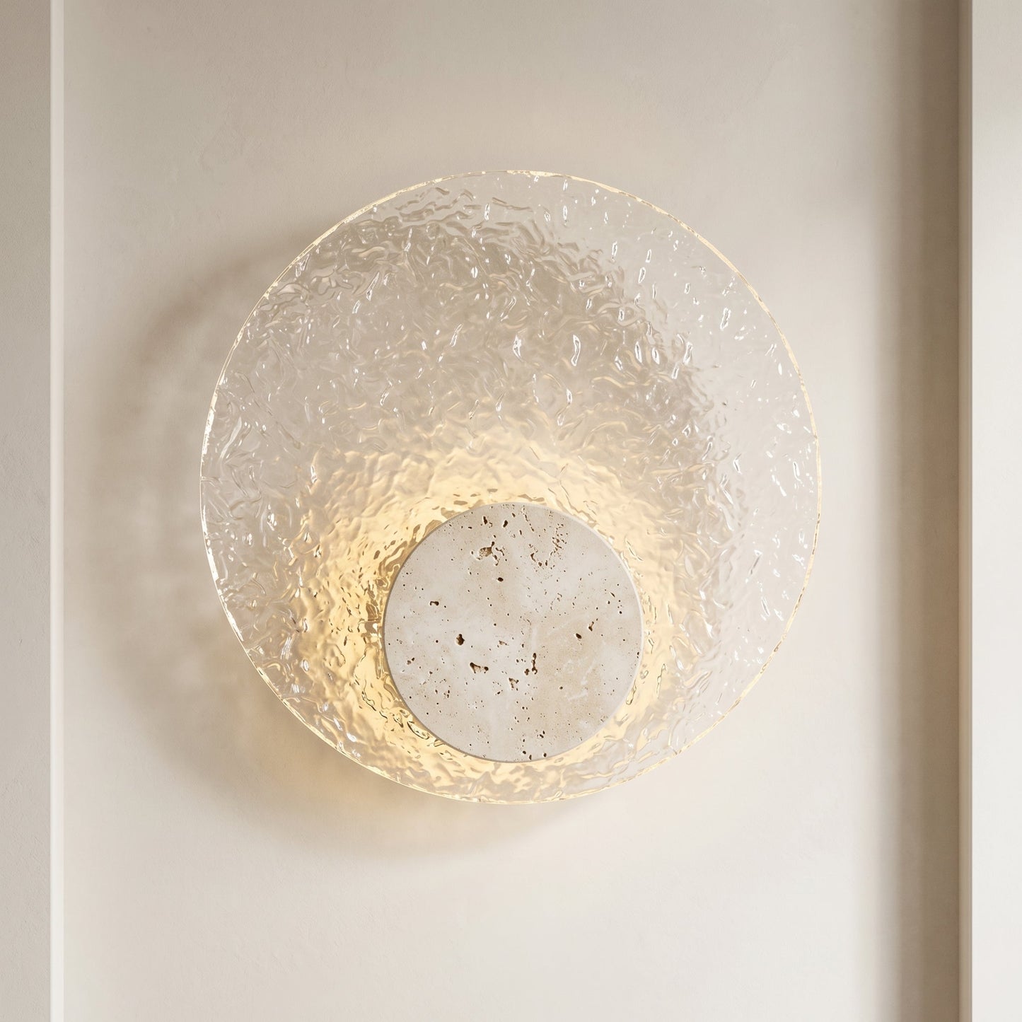 Acrylic Travertine Wall Light | Modern Sconce Light with Soft LED Glow | Minimalist Fixture for Cozy Ambiance 1