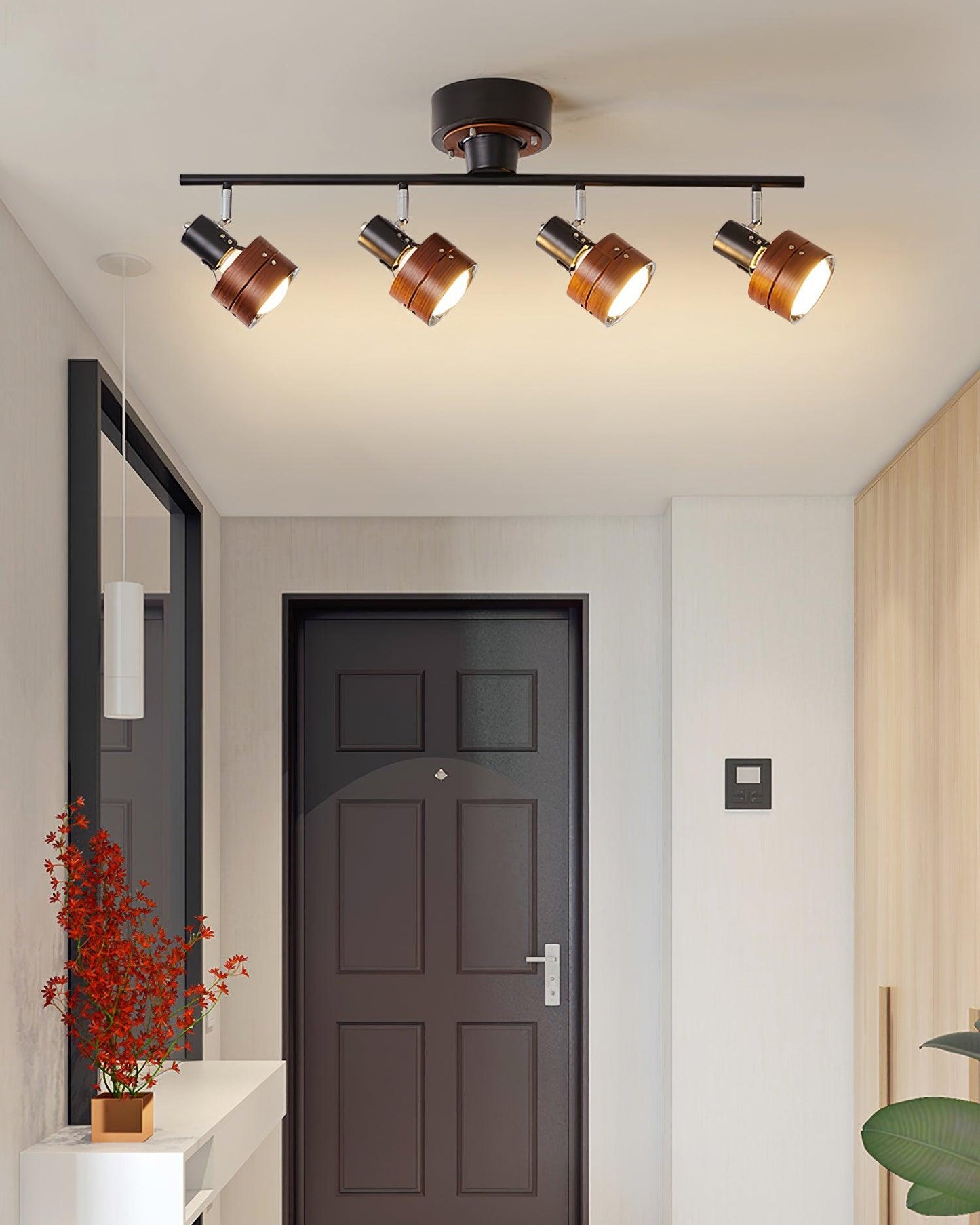 Adjustable 4-Light Track Light Ceiling with Three-Color Changing Feature | Versatile Track Spotlights for Customizable Illumination 3