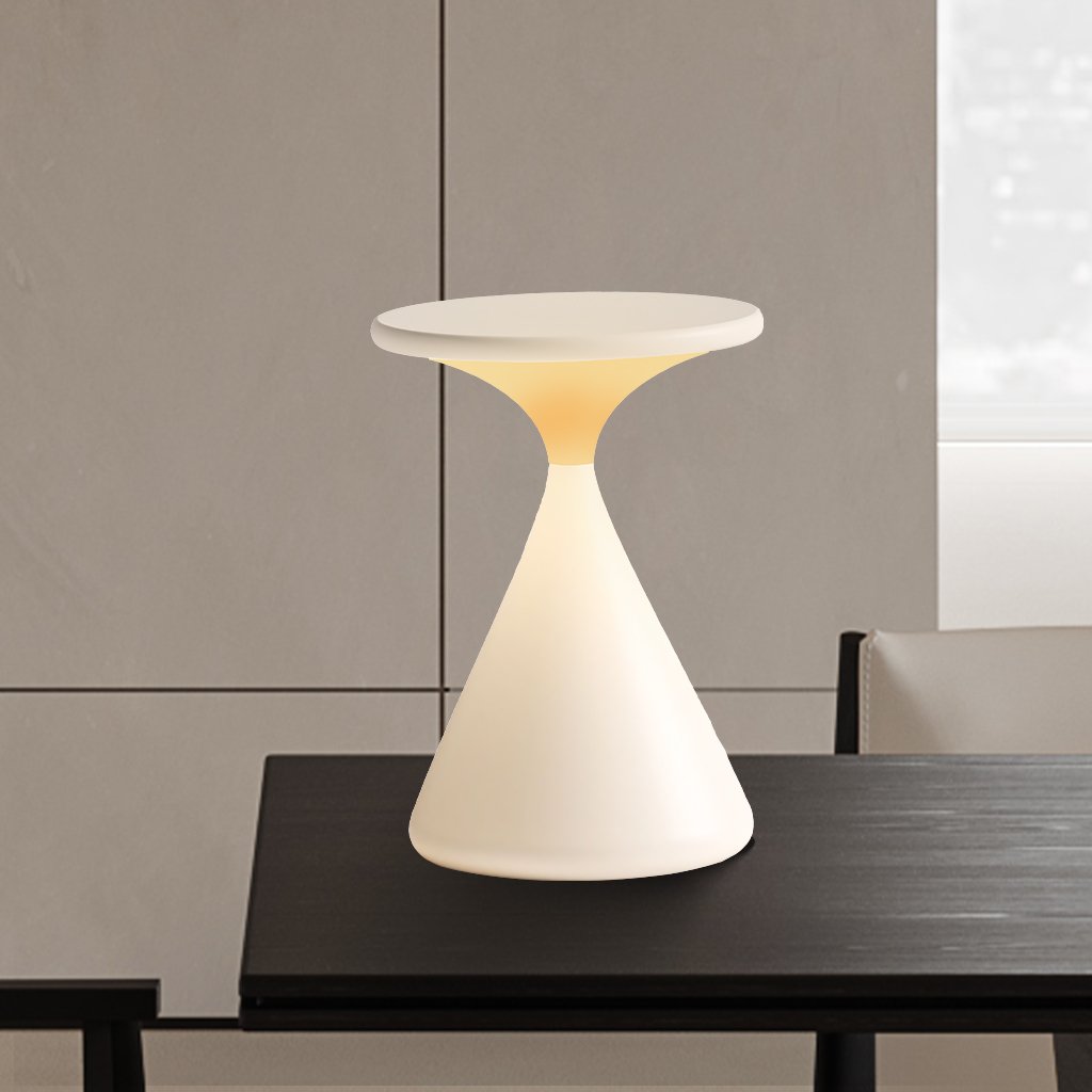 Aeron | Cordless Hourglass Table Lamp with Adjustable Brightness | Modern Design for Versatile Lighting 0