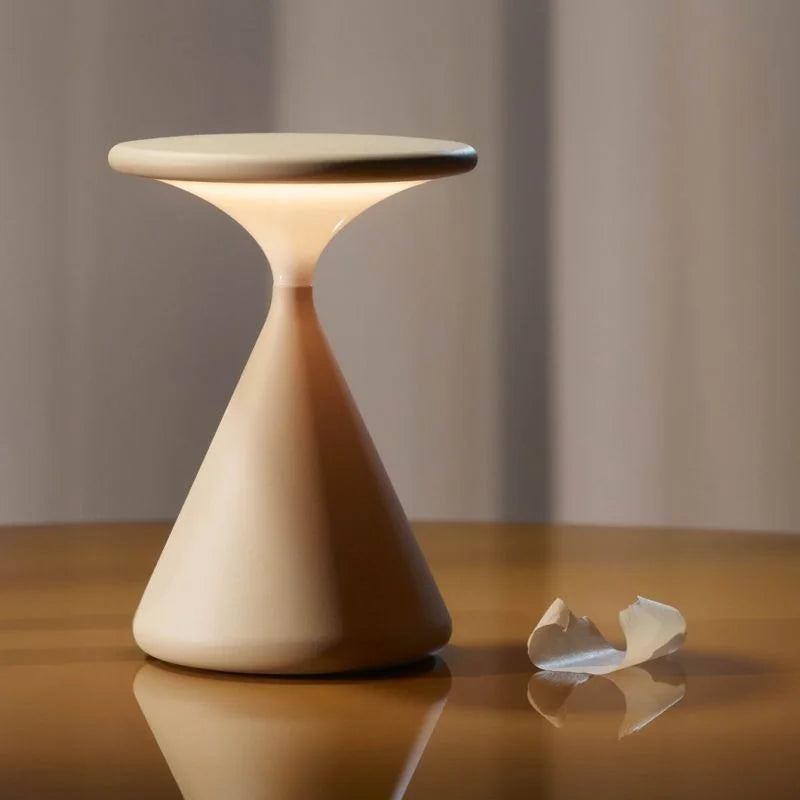 Aeron | Cordless Hourglass Table Lamp with Adjustable Brightness | Modern Design for Versatile Lighting 4